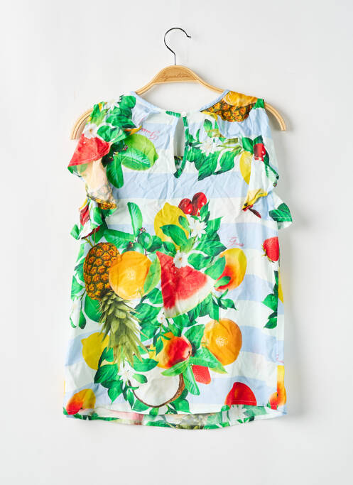 Blouse manches courtes manches courtes bleu GUESS fille