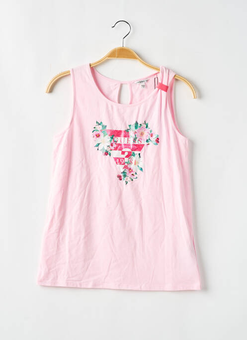 Débardeur coupe cintrée sans manche rose GUESS fille