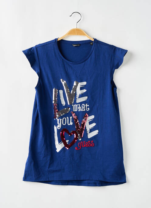 T-shirt bleu GUESS pour fille