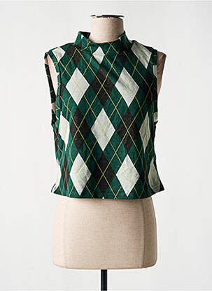 Top stretch sans manche vert NOISY MAY femme
