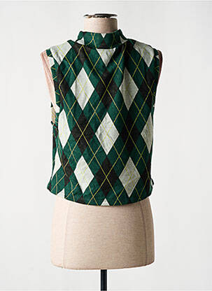 Top stretch sans manche vert NOISY MAY femme