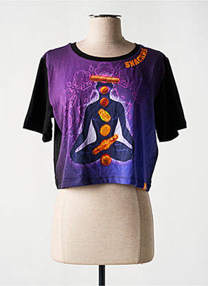 T-shirt imprimé fantaisie manches courtes violet REALLY DOESN'T MATTER femme