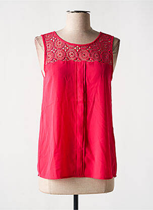 Top tissage crêpe sans manche rose ONLY femme