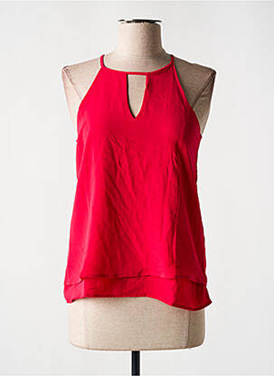 Top tissage crêpe fines bretelles rose ONLY femme