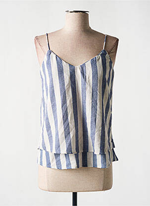 Top coupe fluide fines bretelles bleu ONLY femme