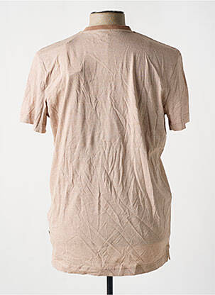 T-shirt col tunisien manches courtes beige TOM TAILOR homme