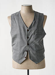 Gilet sans manche tissage chiné gris L'IMPECCABLE MARCEL homme