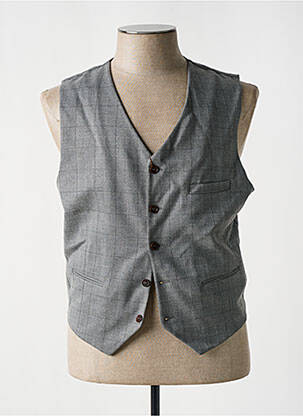 Gilet sans manche tissage chiné gris L'IMPECCABLE MARCEL homme