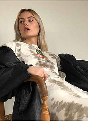 T-shirt coupe droite manches courtes beige NOISY MAY femme