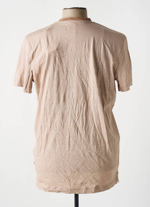 T-shirt col tunisien manches courtes beige TOM TAILOR homme