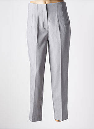 Pantalon droit coupe carotte taille haute gris ONLY femme