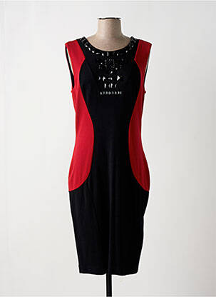 Robe mi-longue sans manche sans manche noir RAINBOW femme