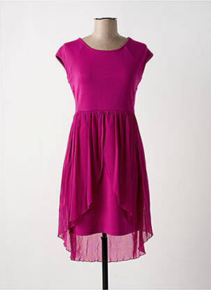 Robe mi-longue manches courtes manches courtes violet RAINBOW femme
