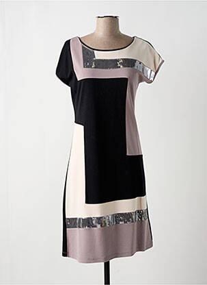 Robe mi-longue manches courtes manches courtes gris BODY FLIRT femme