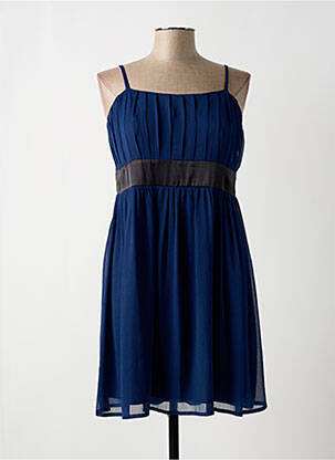 Robe mi-longue coupe fluide fines bretelles bleu BON PRIX femme