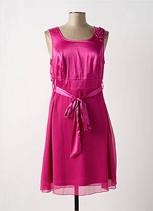 Robe mi-longue coupe évasée sans manche rose BODY FLIRT femme