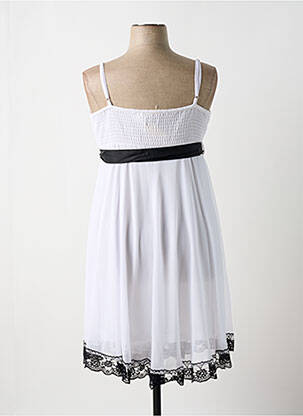 Robe mi-longue tissage crêpe fines bretelles blanc BON PRIX femme