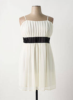 Robe mi-longue coupe évasée fines bretelles beige BON PRIX femme