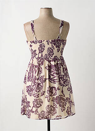 Robe mi-longue imprimé fleurs fines bretelles beige BON PRIX femme