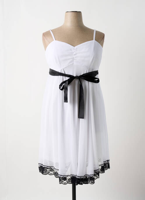 Robe mi-longue coupe évasée fines bretelles blanc BON PRIX femme