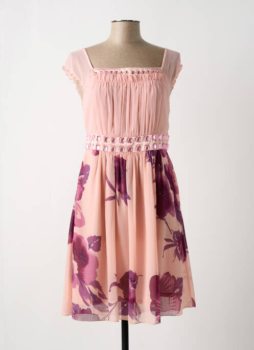 Robe mi-longue rose BON PRIX pour femme