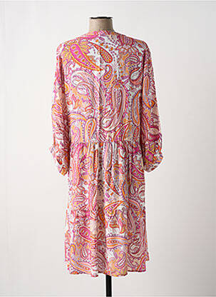 Robe mi-longue manches longues manches longues rose JUST WHITE femme