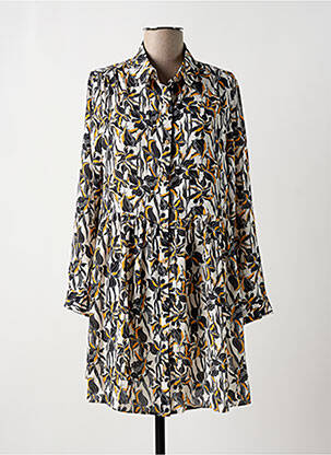 Robe courte coupe évasée manches longues blanc SARAH JOHN femme