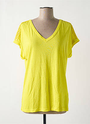 Top coupe fluide manches courtes jaune MISE AU GREEN femme