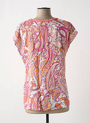 Blouse tissage popeline manches courtes rose JUST WHITE femme