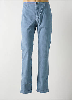Pantalon chino fermeture zippée sous rabat avec crochet taille normale bleu ALBERTO homme