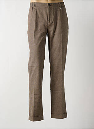 Pantalon slim stretch taille normale marron IZAC homme
