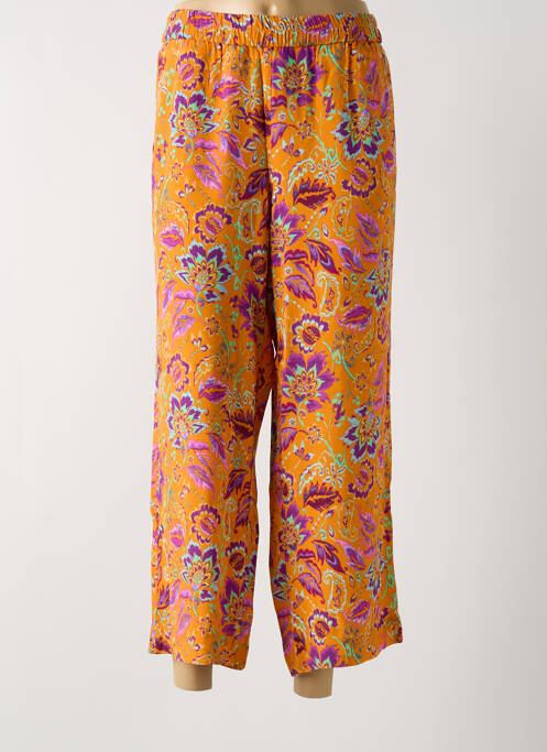Pantalon 7/8 taille haute taille haute orange ZERRES femme