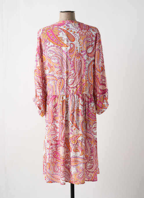 Robe mi-longue rose JUST WHITE pour femme