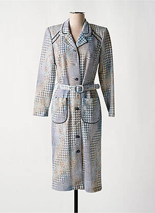 Robe mi-longue manches longues manches longues bleu FRANCOISE DE FRANCE femme