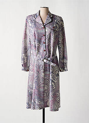 Robe mi-longue manches longues manches longues gris LAURA DE L'ISLE femme