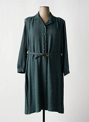 Robe mi-longue manches longues manches longues vert ATLANTA femme