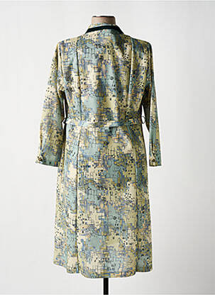 Robe mi-longue imprimé fantaisie manches longues bleu ISA COUTURE femme