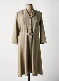 Robe longue manches longues manches longues beige LAURA DE L'ISLE femme
