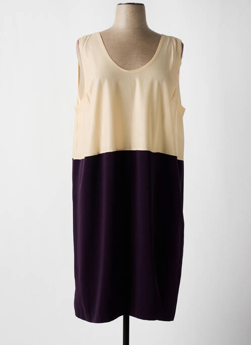 Robe mi-longue tissage crêpe sans manche violet ISA COUTURE femme
