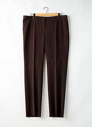 Pantalon droit tissage crêpe taille normale marron LUISA VIOLA femme