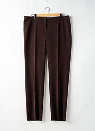 Pantalon droit tissage crêpe taille normale marron LUISA VIOLA femme