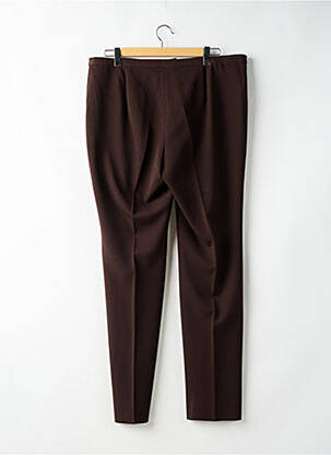 Pantalon droit tissage crêpe taille normale marron LUISA VIOLA femme
