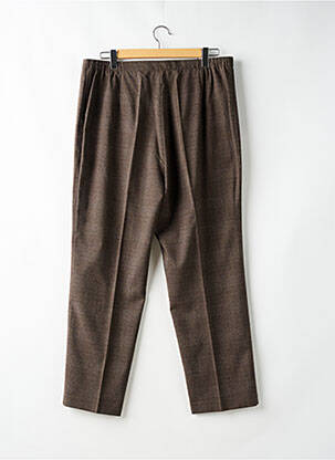 Pantalon droit taille à pinces taille basse marron LAURA DE L'ISLE femme