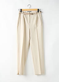 Pantalon slim poches taille haute beige ATLANTA femme