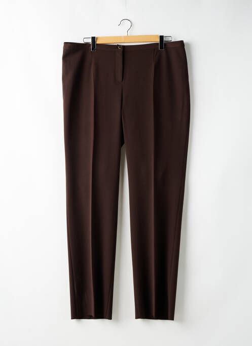Pantalon droit tissage crêpe taille normale marron LUISA VIOLA femme