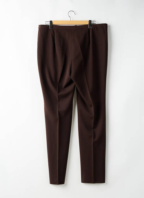 Pantalon droit tissage crêpe taille normale marron LUISA VIOLA femme