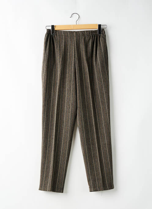 Jegging tissage chiné taille haute marron 20/20 femme