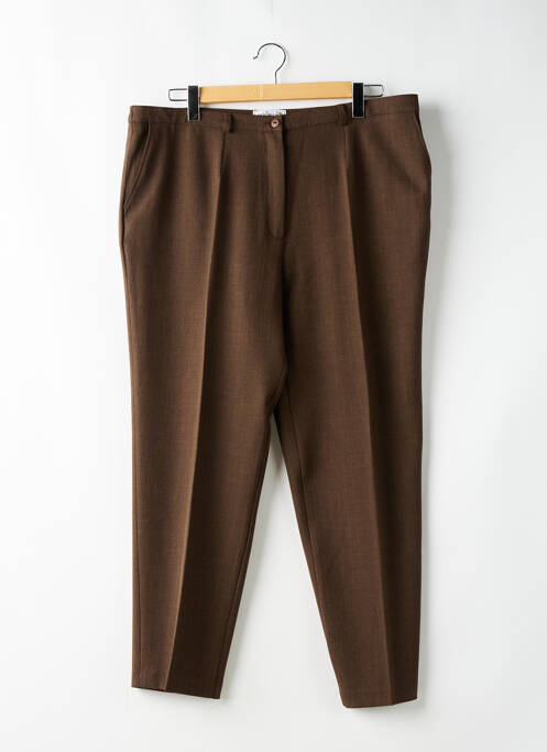 Pantalon slim poches taille haute marron 20/20 femme