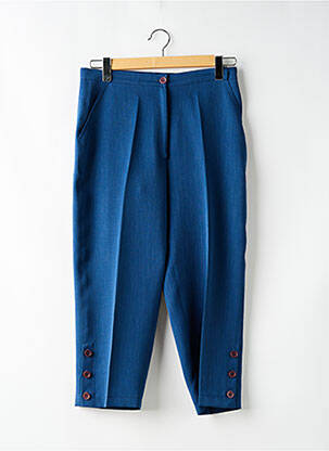 Pantalon 7/8 fermeture zippée sous rabat boutonné bleu JEAN DELFIN femme