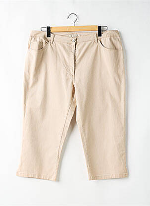 Pantalon 7/8 taille élastique beige KANOPE femme